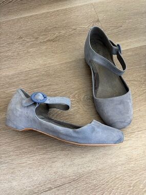 Camper Women’s Blue Suede‎ Mary Jane Flats